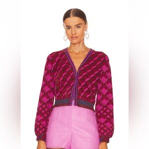 Diane Von Furstenberg Pink and Purple Cardigan